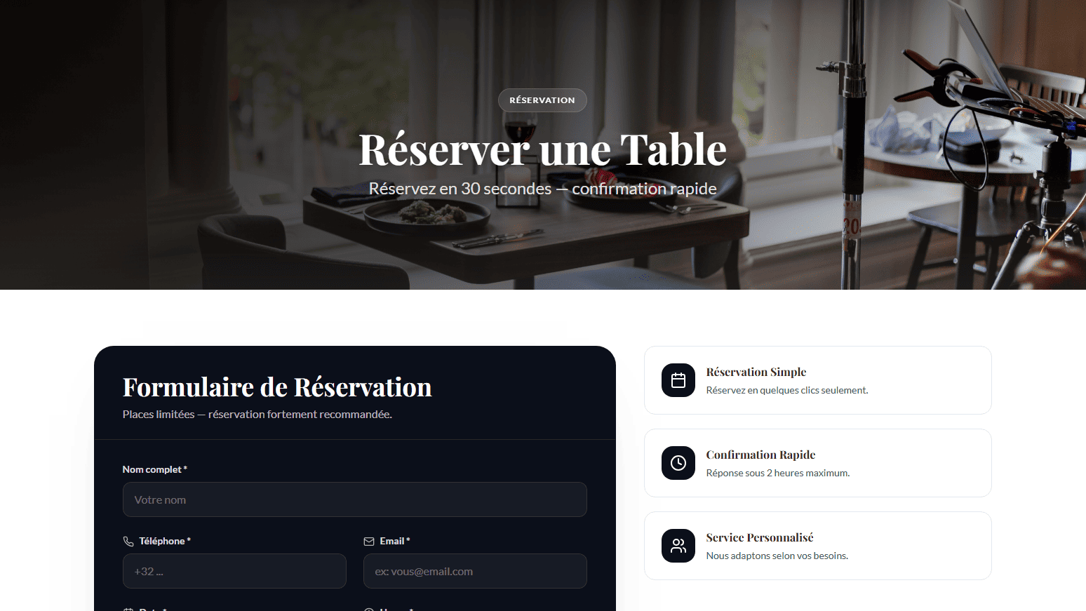 Site Vitrine pour un Restaurant Italien - Gastronomie, aperçu 6 du site vitrine, création site web Mons | Digitalova